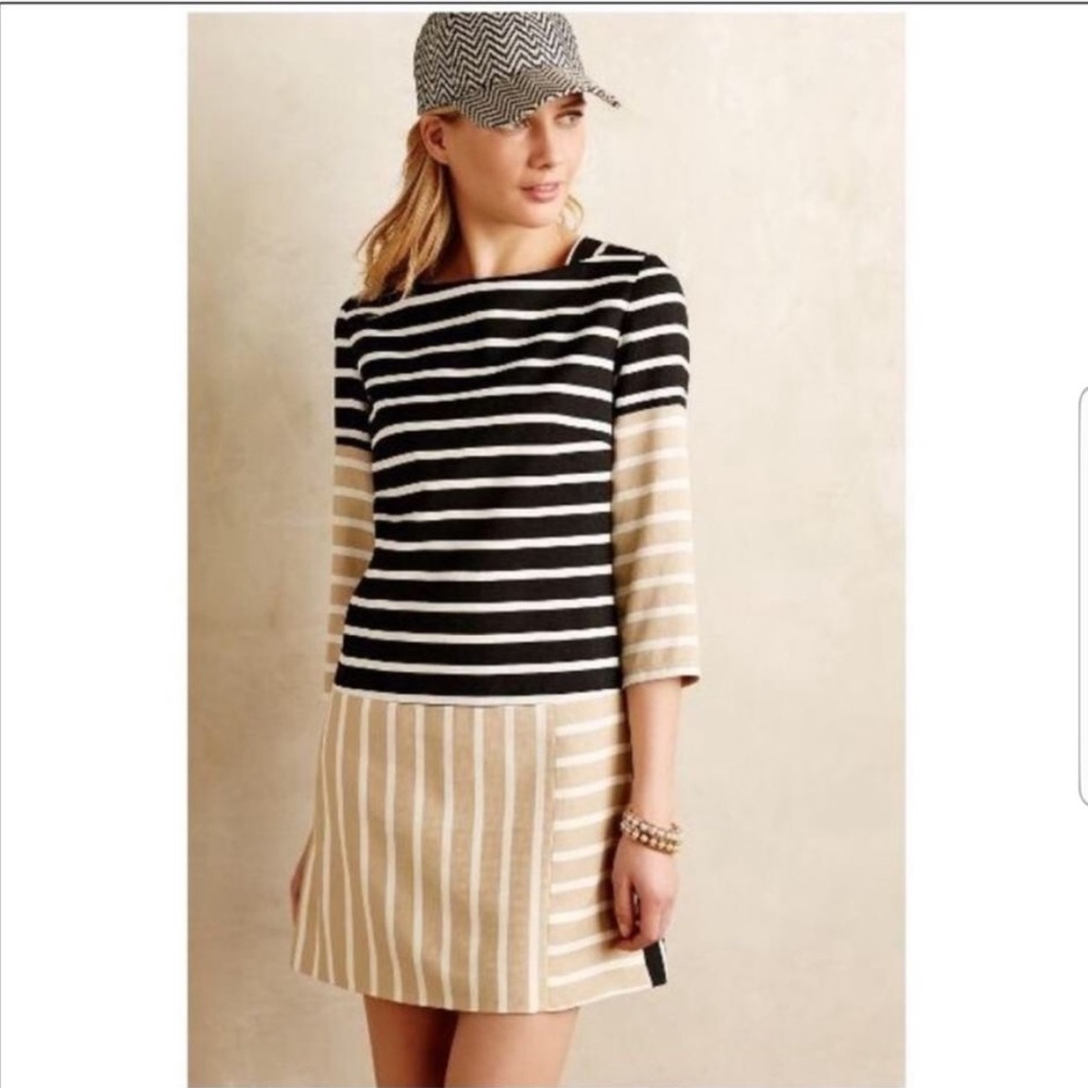 Anthropologie 4 Collective striped block dress